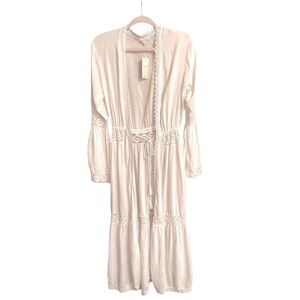 Kiwi & Punch White Kimono/Cover-up-Crocheted Lace-Layered Size Small NWT